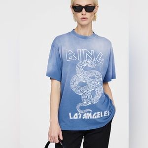 ANINE BING Ashton Snake Tee. The Ashton Tee is cut for a relaxed, boxy fit.